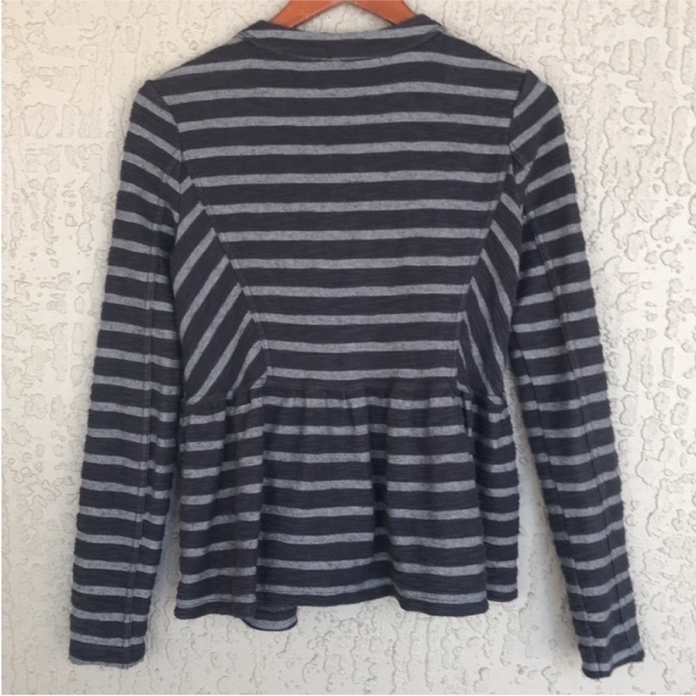 Free People Gray Striped Peplum Zip Jacket - Picture 6 of 11